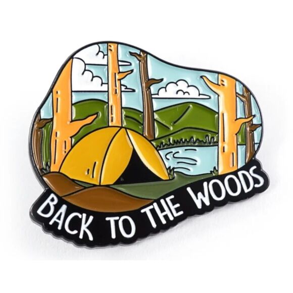 Back to the Woods Outdoor Camping Enamel Pins - Picture 1 of 2